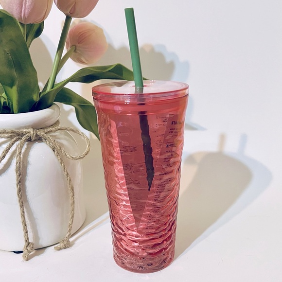 Starbucks 2022 Pink Ripple Glass Tumbler - Picture 3 of 4